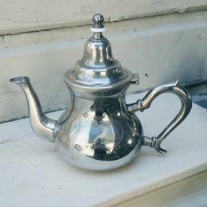 Rare Les Meilleurs Metal Blanc Silverplate Teapot Embossed French Logo/Numbered